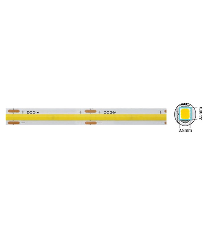 LED STRIP PLUS 24V 320xCOB 12W 3M(ADHESIVE TAPE) 8mm IP20 6000K 5m ROLL 5540610 VITO