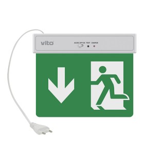 EMERGENCY LED LIGHT EXIT-10 2W 6500K (COOL WHITE) 3.7V 500mAh 14500 LI-ION 5020160 VITO