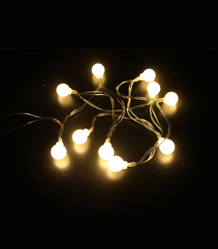 CHRISTMAS LIGHTING NATALE-13 WHITEBALL 10LED 2700K 1M 2xAA IP20 TRANSPARENT WITH TIMING FUNCTION 5620681 VITO