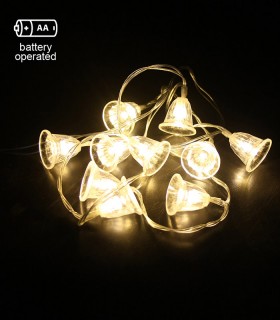 CHRISTMAS LIGHTING NATALE-16 SMALLBELL 10LED 2700K 1M 2xAA IP20 TRANSPARENT WITH TIMING FUNCTION 5620711 VITO
