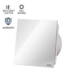 AIR VENTILATION VENTI-GL120 FLAT GLASS Φ120MM 15W WHITE WITH BEARING WITH PLASTIC SHUTTER  8005260 VITO