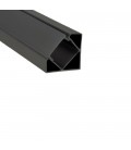 ALUMINIUM PROFILE SET PROFLEX-N4 SURFACE-MOUNTED BLACK AL PROFILE + BLACK PC DIFF. + 2xCAPS + 2xCLIPS 18X18MM IP20 2M 9900261 VI
