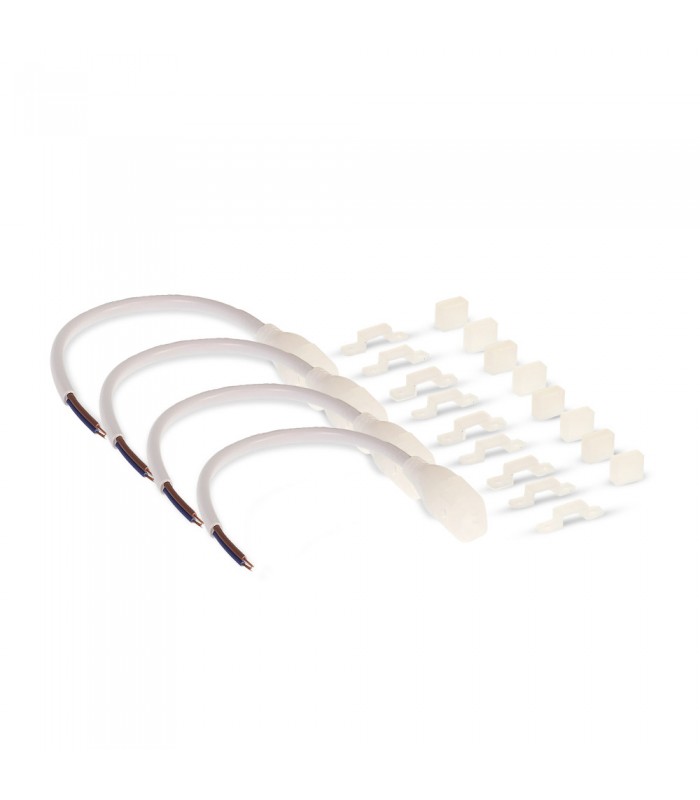 ACCESSORY SET for StripLED 220V COB (5541120-5541130-5541140) 4PCS POWER CABLE WITH CONNECTOR  10PCS END-CAPS  50PCS CLIPS 55411