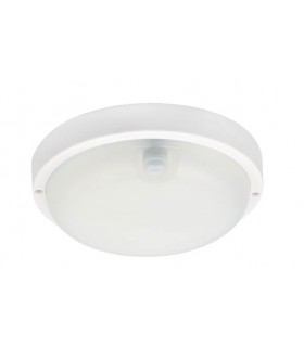 LED OUTDOOR BULKHEAD WITH PIR SENSOR LUZ-BRP 18W 1224Lm 4000K (NATURAL WHITE) IP65 Φ200x55mm WHITE 3400880 VITO