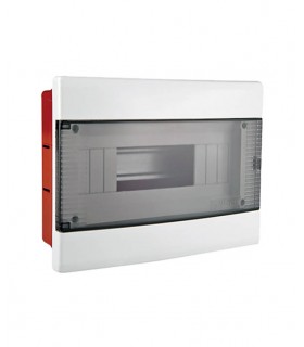 FUSE BOX RECESSED MOUNTED 1 LINE 12 POSITIONS WITH SEMI TRANSPARENT DOOR 8006000 VITO