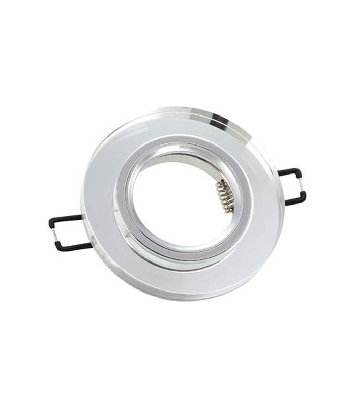 SPOT LIGHT FIXTURE RECESSED MOUNTED CRYSTAL-R ROUND CHROME & GLASS GU5.3 MR16 Φ90x22mm 2012060 VITO