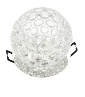 SPOT LIGHT FIXTURE RECESSED MOUNTED ROUND PALACE-06 G9 CHROME & GLASS Φ80x90mm 2012320 VITO