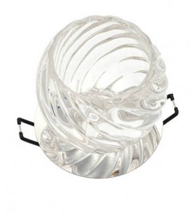 SPOT LIGHT FIXTURE RECESSED MOUNTED ROUND PALACE-07 G9 CHROME & GLASS Φ80x90mm 2012330 VITO