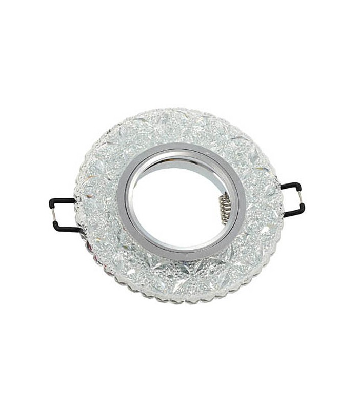 SPOT LIGHT FIXTURE RECESSED MOUNTED ROUND PALACE-11 GU5.3 MR16 + 3W 180Lm 4200K (NATURAL WHITE) CHROME WITH GLASS Φ100x22mm 201
