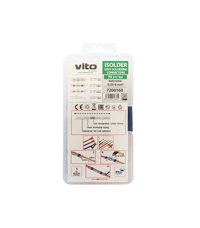 Set of 20pcs Eay Solder Waterproof Seals IP67 Heat Shrink Wire Connector 5,00 - 6,00 mm2 7200150 VITO