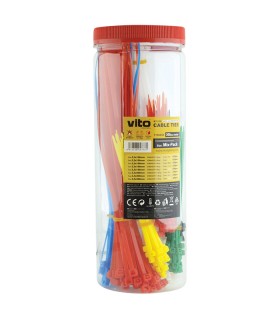 PLASTIC CABLE TIE MIXED  300 PCS IN PACK 7100450 VITO