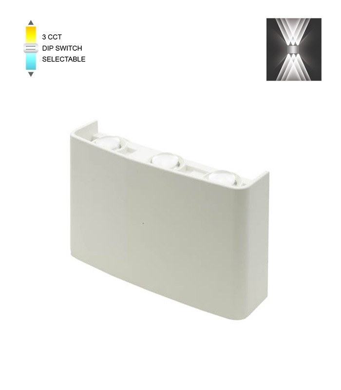 LED OUTDOOR WALL LIGHT BINO-3 6W SMD 3xCCT 16*10CM IP65 WHITE 3231120 VITO