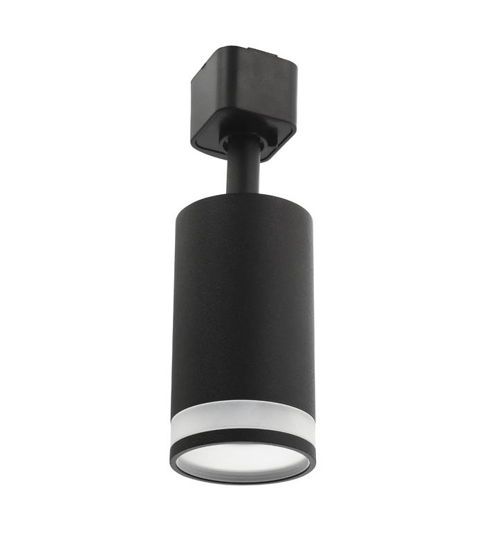 TRACK LIGHT GU10 MONOPHASE BLACK & TRANSPARENT LUMO T Φ55x100mm 2102260 VITO