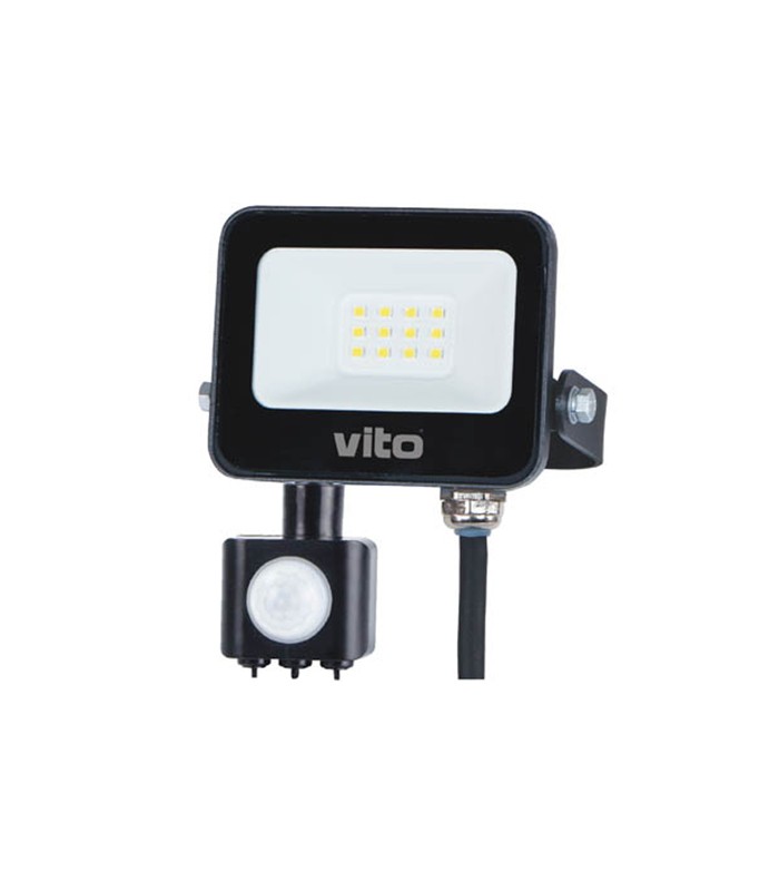 LED FLOODLIGHT SAVA-S WITH PIR SENSOR 10W 1000Lm 6000K (COOL WHITE) IP65 3022700 VITO