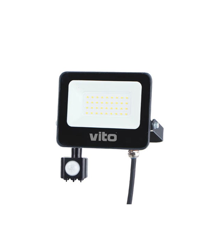 LED FLOODLIGHT SAVA-S WITH PIR SENSOR 30W 3000Lm 6000K (COOL WHITE) IP65 3022720 VITO