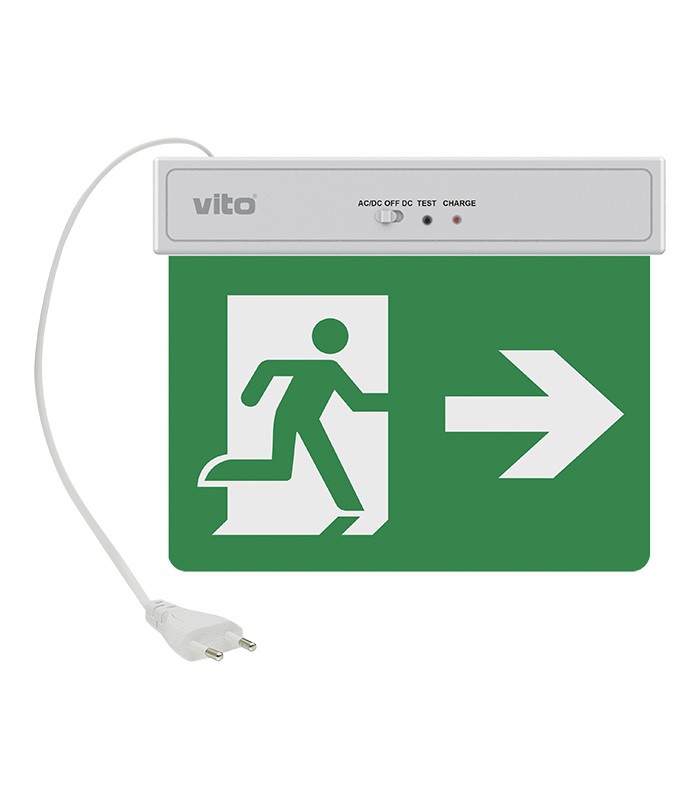 EMERGENCY LED LIGHT EXIT-10 2W 6500K (COOL WHITE) 3.7V 500mAh 14500 LI-ION 5020150 VITO