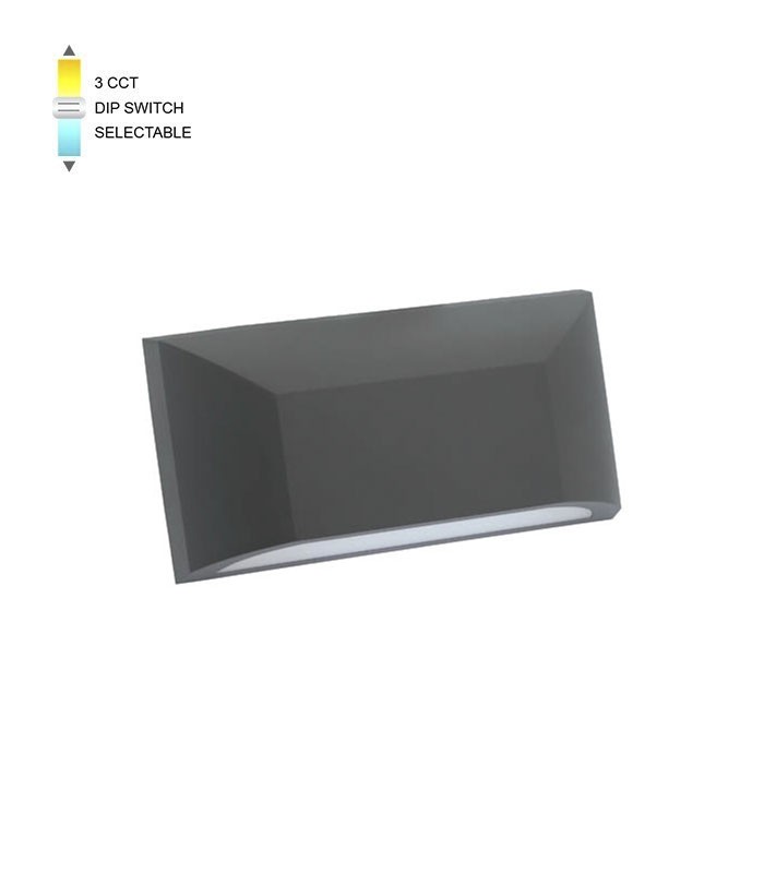 LED OUTDOOR WALL LIGHT ADRIA-W1 6W 312/330/318Lm 3xCCT IP65 113x220x51 ANTHRACITE 3230481 VITO