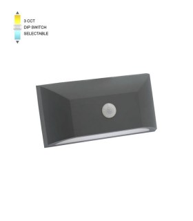 LED OUTDOOR WALL LIGHT WITH PIR SENSOR ADRIA-W1S 6W 288/306/294Lm 3xCCT IP65 113x220x58 ANTHRACITE 3230491 VITO