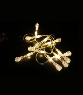 CHRISTMAS LIGHTING NATALE-17 CRYSTALDROP 10LED 2700K 1M 2xAA IP20 TRANSPARENT 5620720 VITO