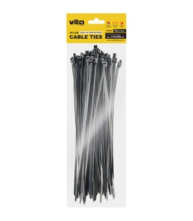 PLASTIC CABLE TIE 3.6X250 BLACK 100PCS 7100520 VITO