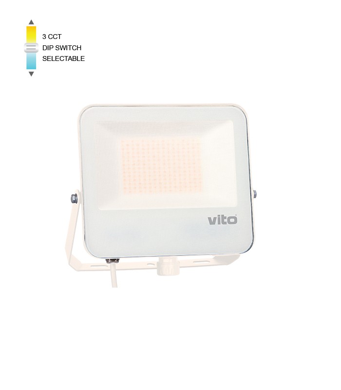 LED FLOODLIGHT DANUBE 100W 3CCT (3000K/4000K/6000K) 12000LM SMD IP66 WHITE 3023025 VITO