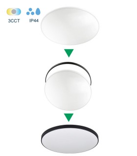 LED CEILING LAMP SATURN 18W 3xCCT (3000K/4000K/6500K) 1620lm φ250*H50 2RINGS 2027011 VITO