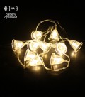 CHRISTMAS LIGHTING NATALE-16 SMALLBELL 10LED 2700K 1M 2xAA IP20 TRANSPARENT WITH TIMING FUNCTION 5620711 VITO