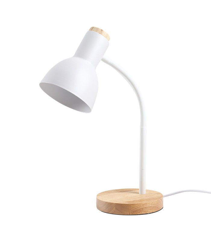 HOME&OFFICE DESK LAMP JOLLY E27 WHITE WOOD BASE WITHOUT BULB 5301630 VITO