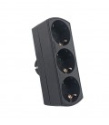 MULTISOCKET TRIPLO-S 16A 3680W BLACK EARTH-LINE SHUTTER PLUG+3xSOCKET 8002851 VITO