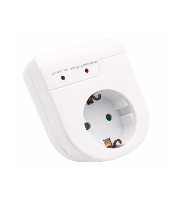 SURGE PROTECTION SOCKET WITH PLUG SURGIO 16A 250V 3500W WHITE EARTH SHUTTER 8002950 VITO