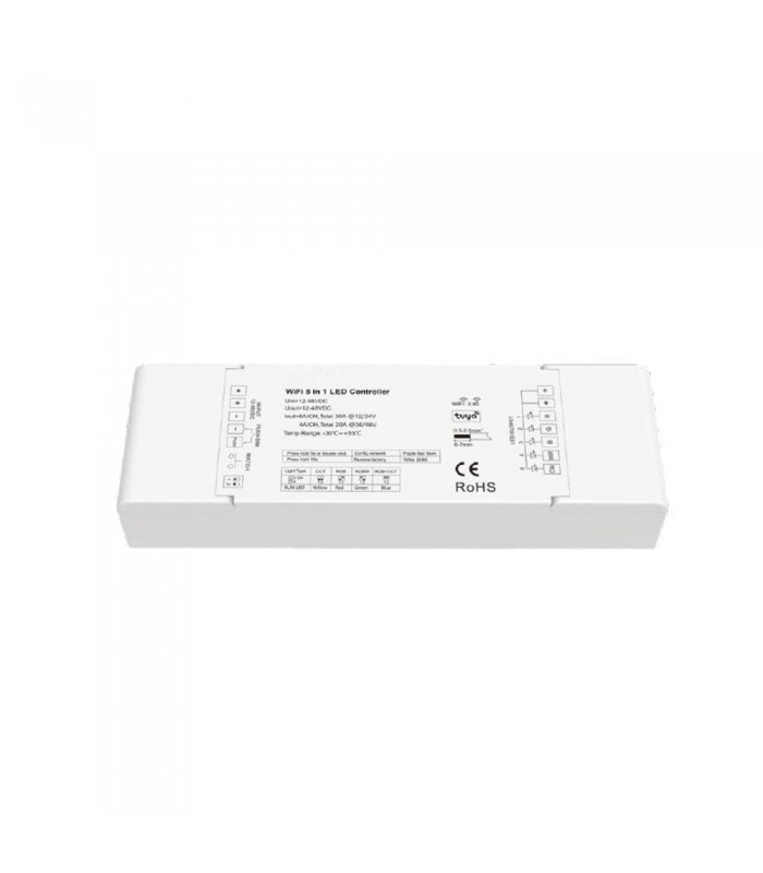 DIMMABLE CONTROLLER MAESTRO-10 RF + TUYA WIFI + PUSH DIM 5xCH 12V-48VDC IP20