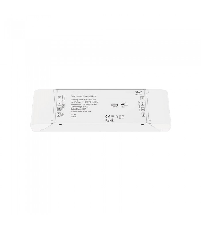 TRIAC DIMMABLE TRANSFORMER MAESTRO-14 24VDC MAX.150W IP20