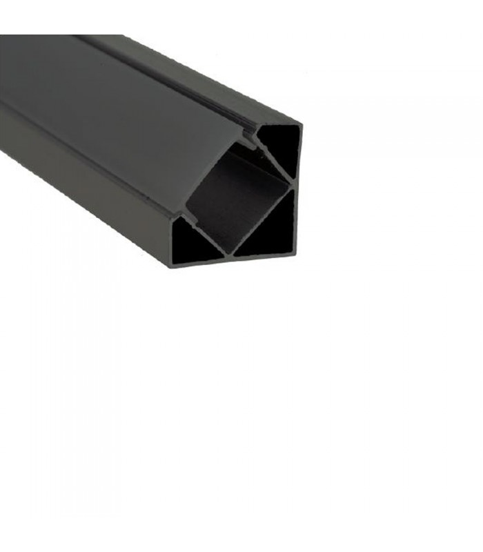 ALUMINIUM PROFILE SET PROFLEX-N4 SURFACE-MOUNTED BLACK AL PROFILE + BLACK PC DIFF. + 2xCAPS + 2xCLIPS 18X18MM IP20 2M 9900261 VI