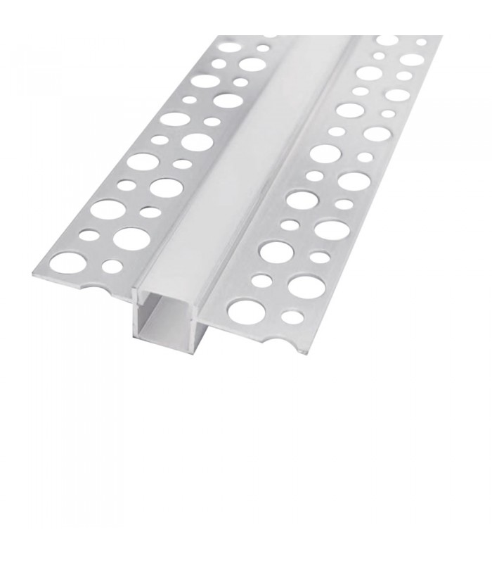 FLEXIBLE ALUMINUM PROFILE SET LINEFLEX-4 12.4x13MM 2MT SILVER AL. + 2M WHITE PC DIFFUSOR + 2PCS END-CAPS 9930240 VITO